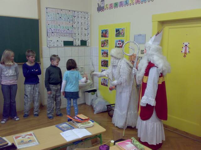 Mikuláš, anděl a čert